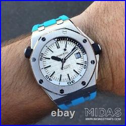 42mm Royal Oak Offshore & Diver Light Blue Rubber Watch Strap Audemars Piguet