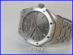 AP Audemars Piguet Royal Oak SS 15500 15500ST, dark grey dial, with box/papers