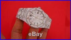 AP Audemars Piguet Royal Oak Steel Watch 15400 3029 Diamonds Honeycomb Setting