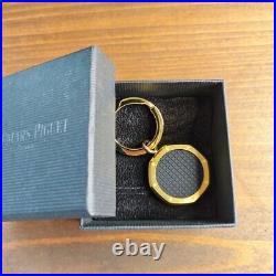 AUDEMARS PIGUET Key Chain Ring Royal Oak Gold Black Novelty Authentic Swiss