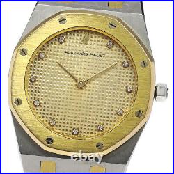 AUDEMARS PIGUET Royal oak 11P diamond 2 tone gold Dial Quartz Men's Watch 757170