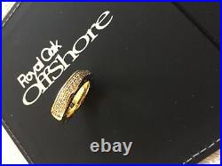 AUTHENTIC AP AUDEMARS PIGUET Royal Oak Ring 18K Yellow Gold & Diamonds Very Rare