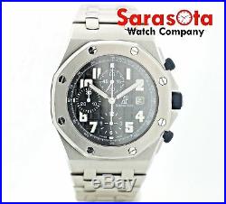 Audemars Piguet AP Royal Oak OffShore 14660 Chrono Black Dial Steel Wrist Watch