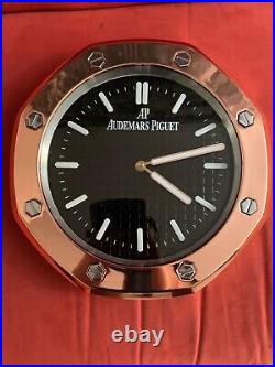 Audemars Piguet AP Royal Oak Wall Clock Black Dial Rose Gold Bezel