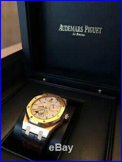 Audemars Piguet ROYAL OAK DUAL TIME 18K Pink Gold 39m Watch 26120OR. OO. D088CR. 01