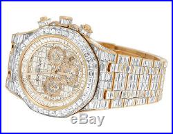 Audemars Piguet Royal Oak 18K Rose Gold Chrono Baguette Diamond Watch 78.75 Ct