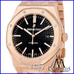 Audemars Piguet Royal Oak 18K Rose Gold Watch Ref. 15400 Black Dial NEW with tag