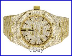 Audemars Piguet Royal Oak 18K Yellow Gold Midsize 37MM Diamond Watch 25.75 Ct
