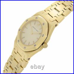 Audemars Piguet Royal Oak 18k Yellow Gold Cream Dial Ladies Quartz Watch 6007BA