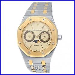Audemars Piguet Royal Oak 18k Yellow Gold Steel Champagne Men's Watch 25594SA