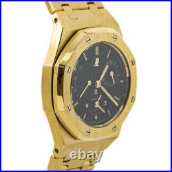 Audemars Piguet Royal Oak 25730BA Dual Time 18K Gold Black Dial Mens Watch 36mm