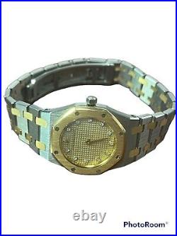 Audemars Piguet Royal Oak 25MM Ladies 18k & S/S Diamond Dial Quartz Watch 2422