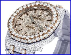 Audemars Piguet Royal Oak 37MM 18K Rose Gold/ Steel Diamond Watch 32.75 Ct