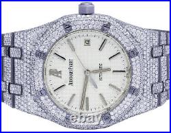 Audemars Piguet Royal Oak 39MM Steel Silver Tone Dial VS Diamond Watch 25.75 Ct