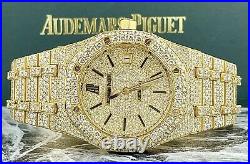 Audemars Piguet Royal Oak 39mm 18k Yellow Gold Iced Out 28ct Diamonds Ref 15300