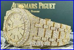 Audemars Piguet Royal Oak 39mm 18k Yellow Gold Iced Out 28ct Diamonds Ref 15300