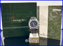 Audemars Piguet Royal Oak 39mm Blau Chronograph Edelstahl Box&Papiere