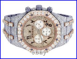 Audemars Piguet Royal Oak 41MM Chrono 18K Rose Gold/ Steel Diamond Watch 35.5 Ct