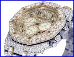 Audemars Piguet Royal Oak 41MM Chrono 18K Rose Gold/ Steel Diamond Watch 35.5 Ct