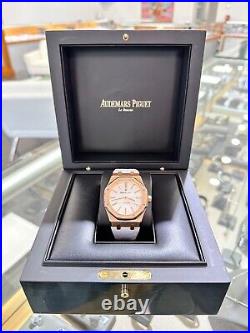 Audemars Piguet Royal Oak 41mm 18k Rose Gold Silver Dial Watch 15400OR MINT