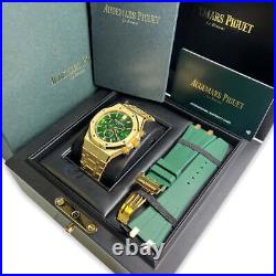 Audemars Piguet Royal Oak 41mm Chronograph Green Dial Gold Box Papers 2021