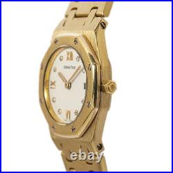 Audemars Piguet Royal Oak 66270BA 18K Gold Factory Diamond Dial Date Watch 25mm