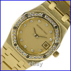 Audemars Piguet Royal Oak 66344BA Quartz K18 Yellow Gold Ladies Watch b0129