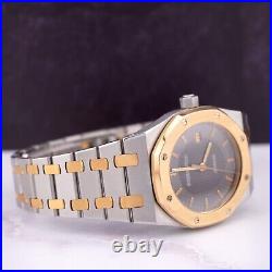 Audemars Piguet Royal Oak Auto 33mm Gray Dial 18k Gold & Steel Watch 15050SA