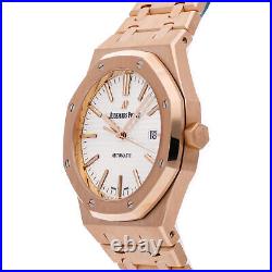 Audemars Piguet Royal Oak Auto Rose Gold Men Bracelet Watch 15400OR. OO. 1220OR. 02