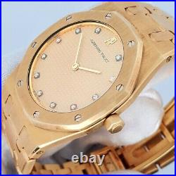 Audemars Piguet Royal Oak Champagne Diamond Dial 33mm Yellow Gold Watch 56303BA