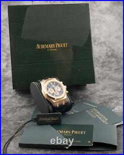 Audemars Piguet Royal Oak Chrono 41mm 18k Blue Dial Rose Gold 26331OR