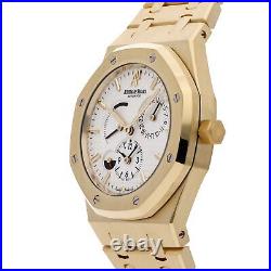 Audemars Piguet Royal Oak Dual Time Auto Gold Mens Bracelet Watch Date 26120BA