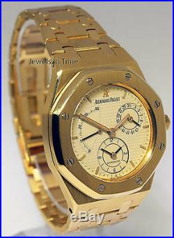 Audemars Piguet Royal Oak Dual Time Power Reserve 18k Gold Mens Watch 25730BA