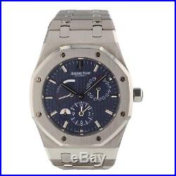 Audemars Piguet Royal Oak Dual Time Steel 39 mm Blue Watch 26120ST. OO. 1220ST. 02