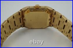 Audemars Piguet Royal Oak Ladies 18k Gold Square Bracelet 1980's Grey Tapisserie