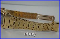 Audemars Piguet Royal Oak Ladies 18k Gold Square Bracelet 1980's Grey Tapisserie