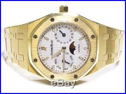 Audemars Piguet Royal Oak Moonphase 18K Solid Yellow Gold White Dial Watch