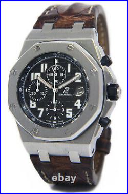 Audemars Piguet Royal Oak Offshore Steel Black Dial Chronograph Mens 42mm Watch