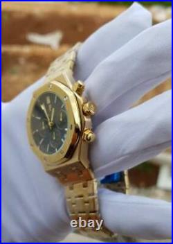 Audemars Piguet Royal Oak Rose Gold Black Chronograph Men's Watch 41mm 26320OR