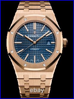 Audemars Piguet Royal Oak Rose Gold Blue Index Dial Watch 15400OR. OO. 1220OR. 03