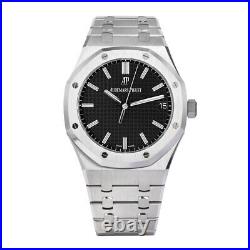 Audemars Piguet Royal Oak Watch 41MM Black Index Hour Markers Dial