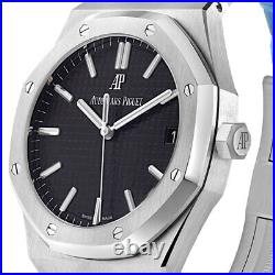 Audemars Piguet Royal Oak Watch 41MM Black Index Hour Markers Dial