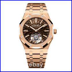 Audemars Piguet Royal Oak Watch 41MM Brown Index Hour Markers Dial Rose Gold