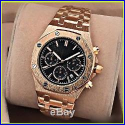 GOLD Audemars Royal Oak piguet Luxury Automatic Watch dial Business SILVER&BLACK
