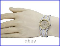 Ladies Audemars Piguet Royal Oak 33MM 18K/Steel Two Tone Diamond Watch 10.75 Ct