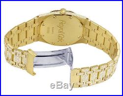 Ladies Audemars Piguet Royal Oak 33MM 18K Yellow Gold Diamond Watch 16.75 Ct