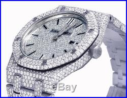 Ladies Audemars Piguet Royal Oak 33MM Stainless Steel VS Diamond Watch 21.35 Ct