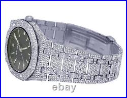 Ladies Audemars Piguet Royal Oak 35MM S. Steel Black Dial Diamond Watch 12.5 Ct