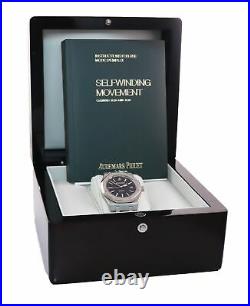MINT Audemars Piguet Royal Oak Black Stick Dial 39mm Steel 15300 Date Watch Box