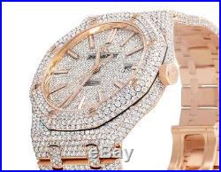Mens 41 MM Audemars Piguet Royal Oak 18k Rose Gold Watch with VS diamond 25.5 Ct